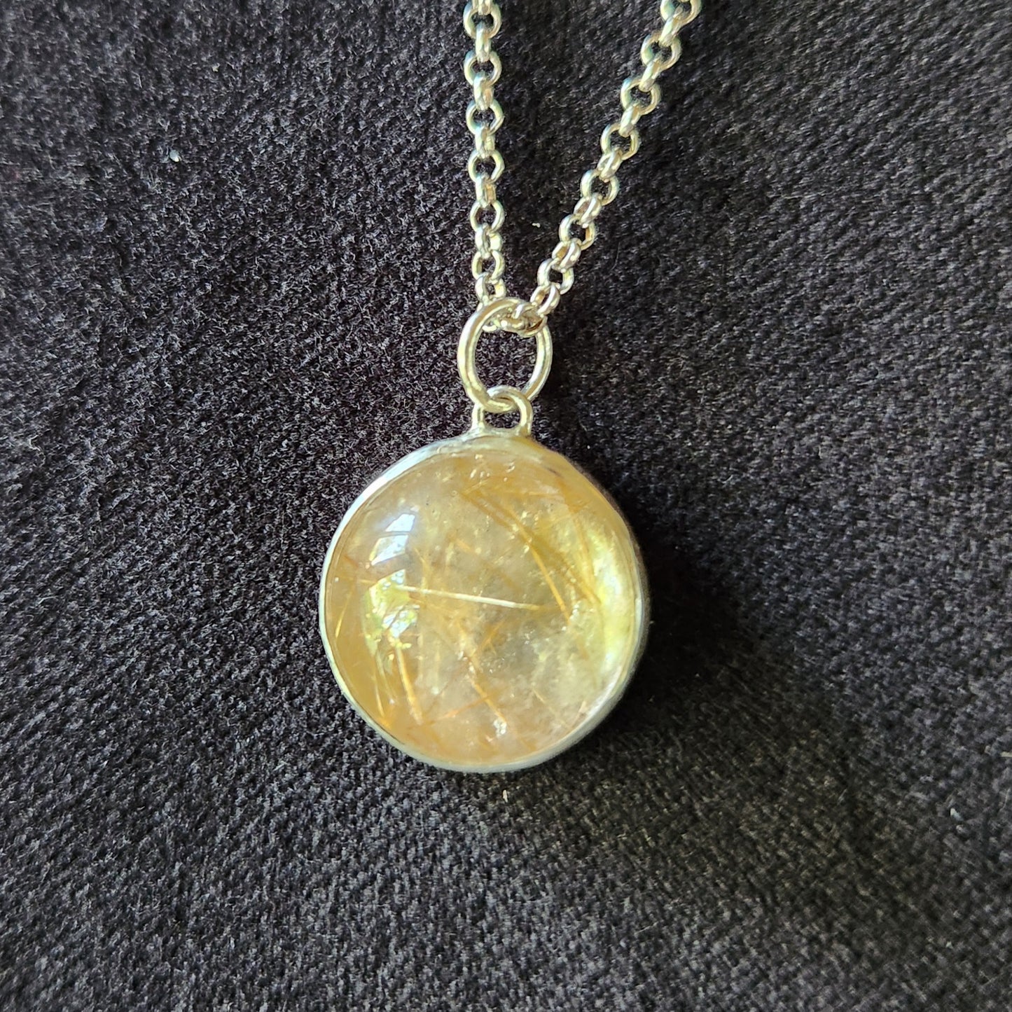 Rutiliated Quartz Sterling Silver Necklace