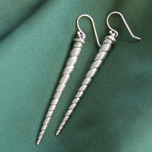 Narwhal Tusk Sterling Silver Earrings