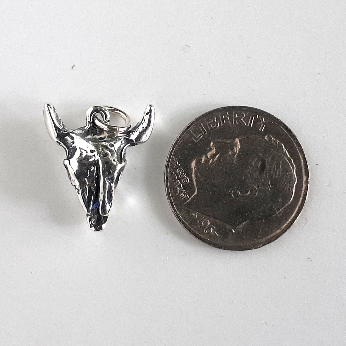 Bison Skull Necklace in Sterling Silver