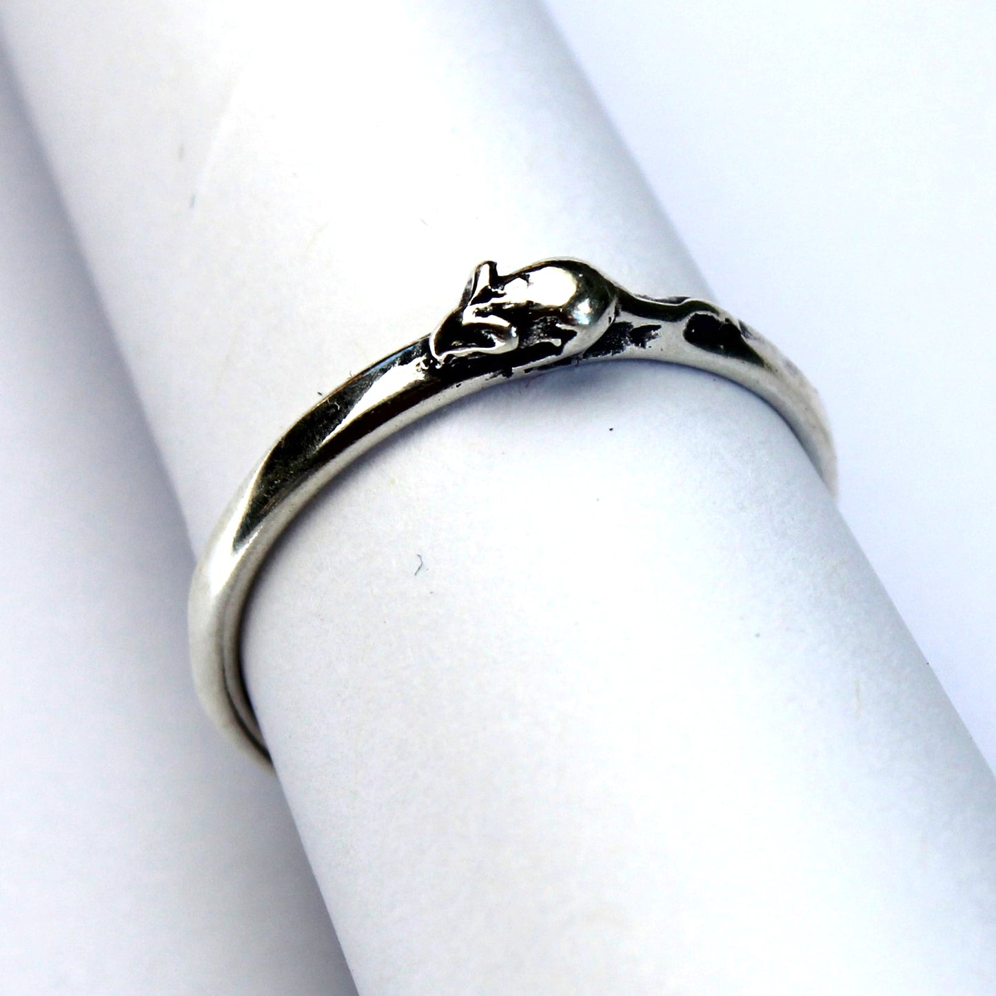 Mouse Stackable Sterling Silver Ring