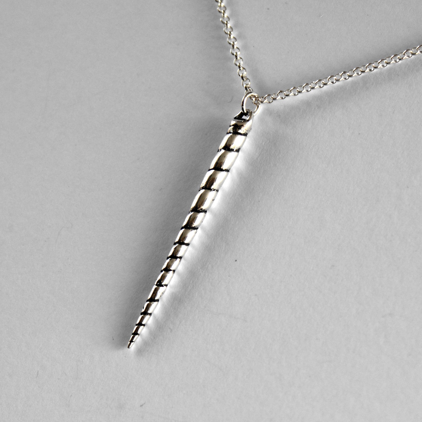 Narwhal Tusk Necklace in Sterling Silver