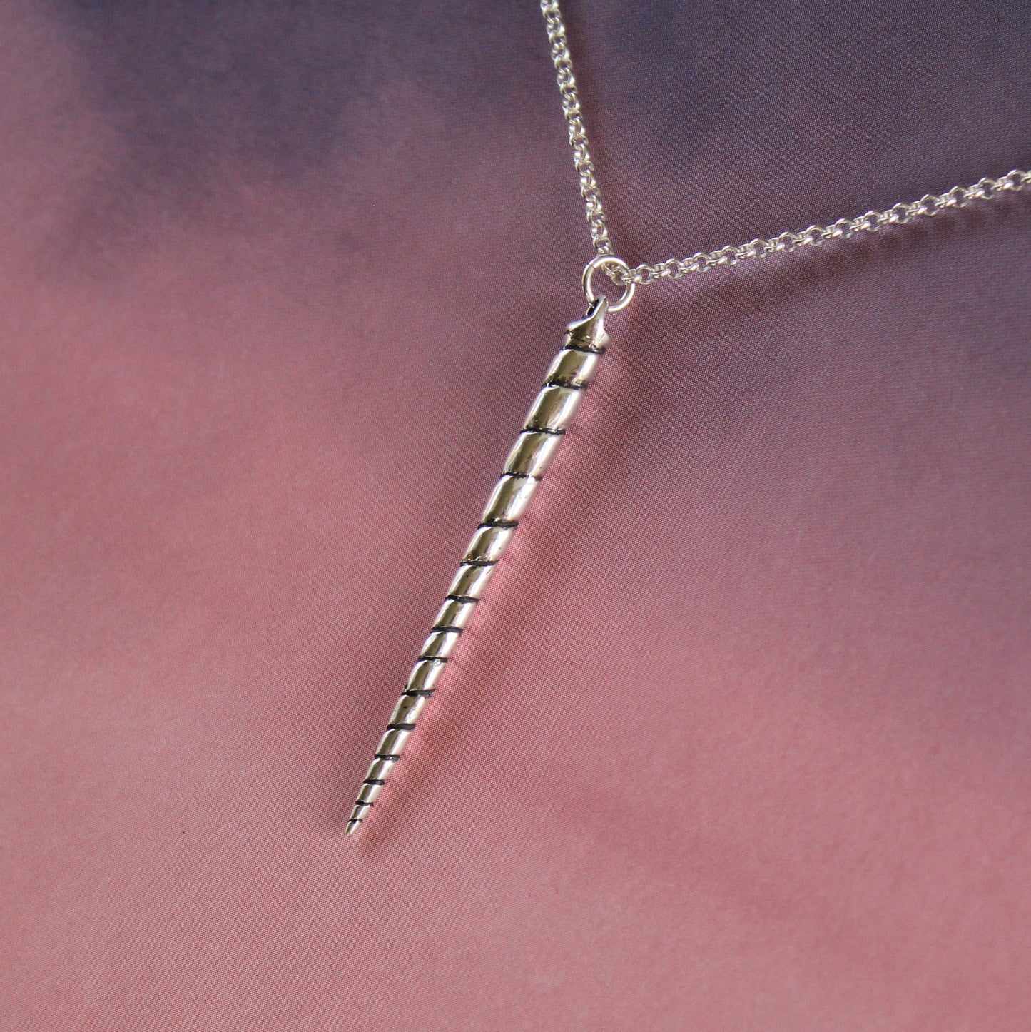 Narwhal Tusk Necklace in Sterling Silver