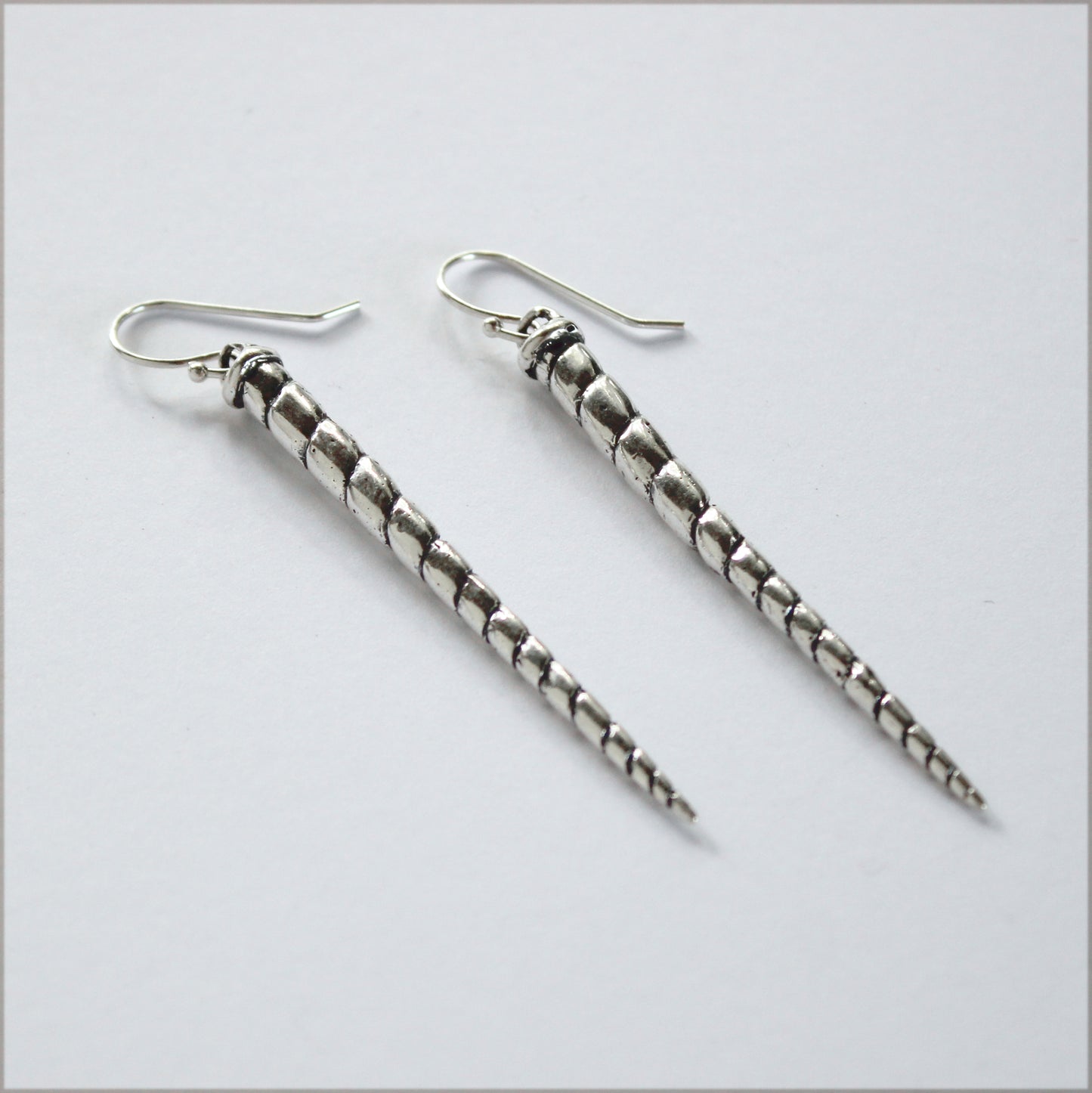 Narwhal Tusk Sterling Silver Earrings