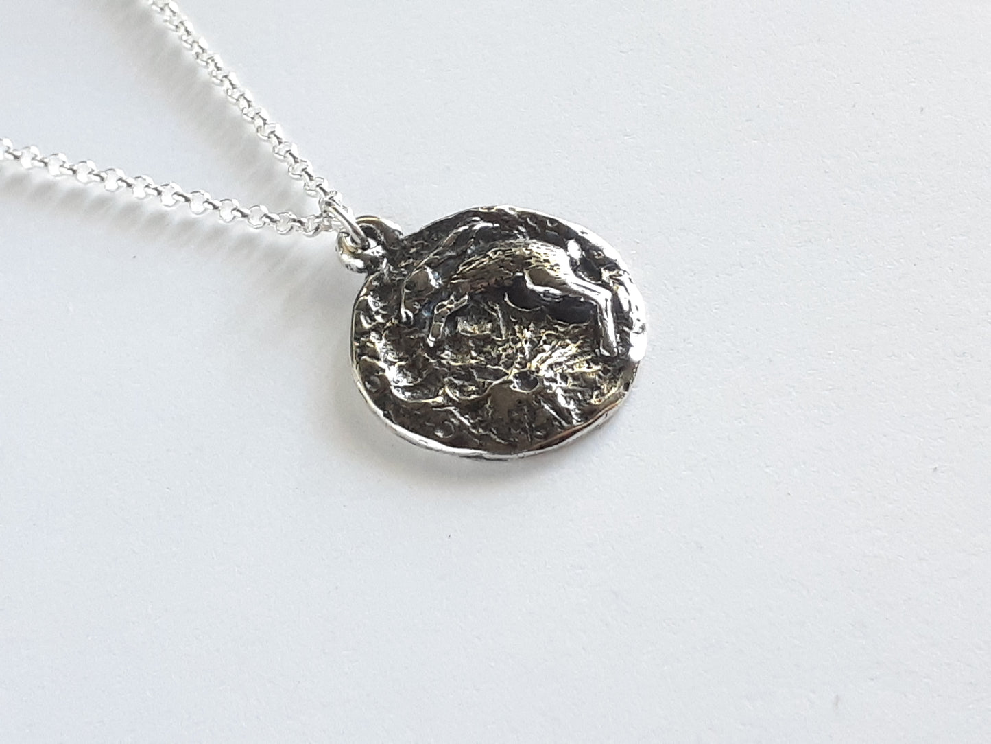 Rabbit in the Moon Sterling Silver Necklace