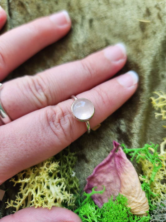 Rose Quartz Sterling Silver Ring