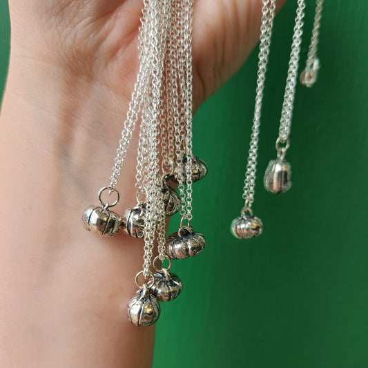 Pumpkin Necklaces One of a Kind Sterling Silver for Autumn 2025