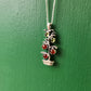 Tomato Plant Necklace Sterling Silver with Peridot and Carnelian