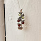Tomato Plant Necklace Sterling Silver with Peridot and Carnelian