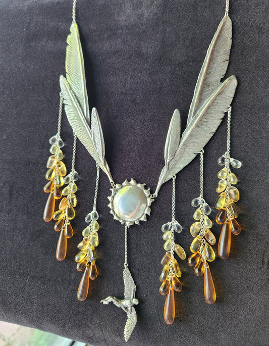 Icarus Showpiece One of a Kind Sterling Silver Statement Necklace