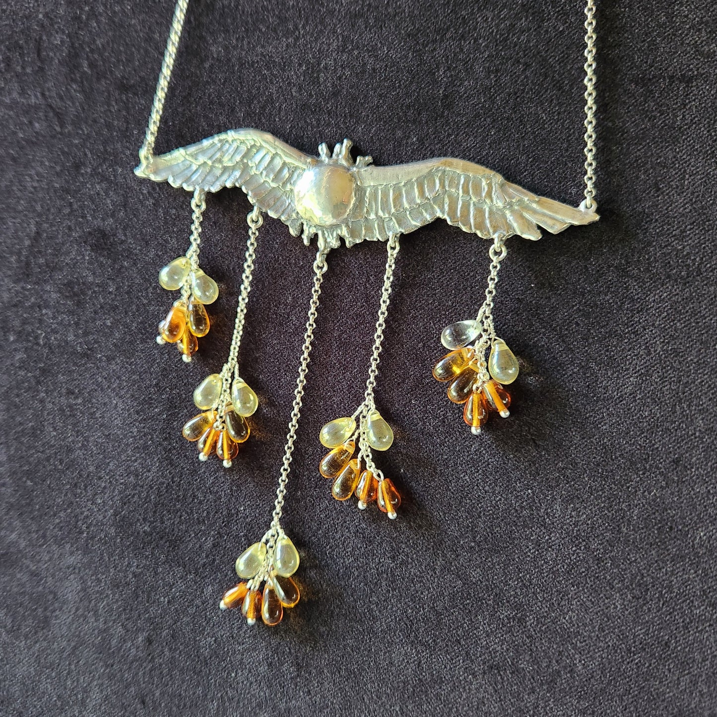 Deluxe Winged Sun Sterling Silver Necklace