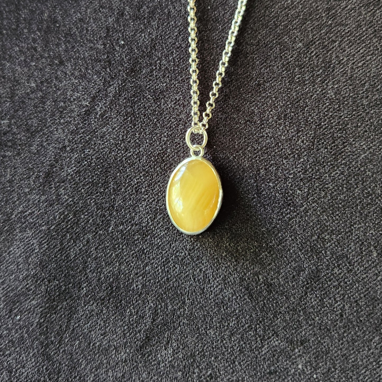 Honey Onyx Sterling Silver Necklace