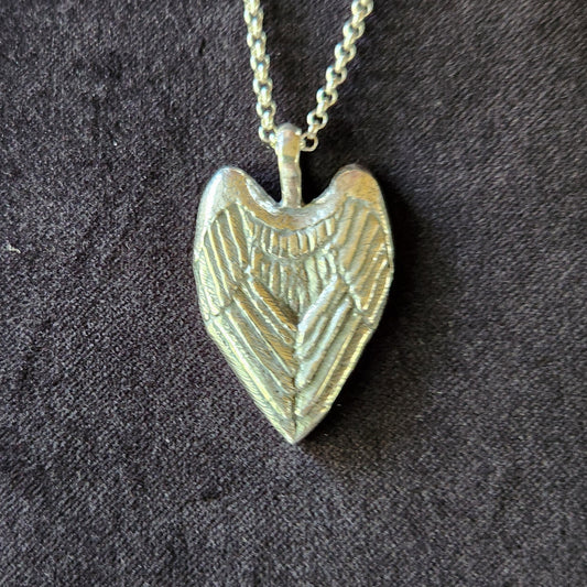 Heart Wings Necklace in Sterling Silver