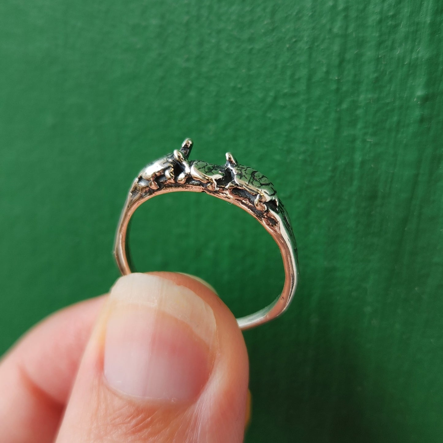Turtles on a Log Sterling Silver Ring