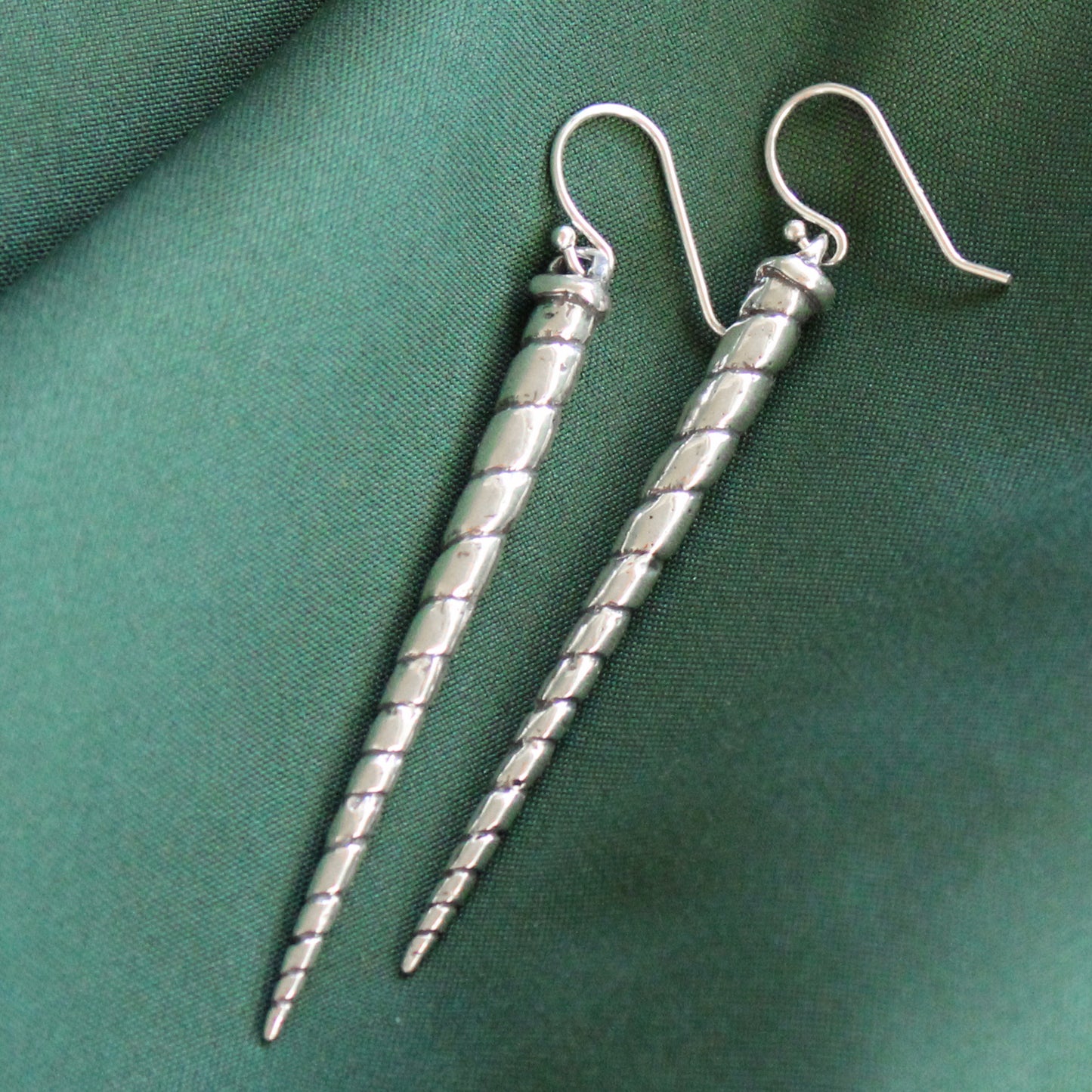 Narwhal Tusk Sterling Silver Earrings