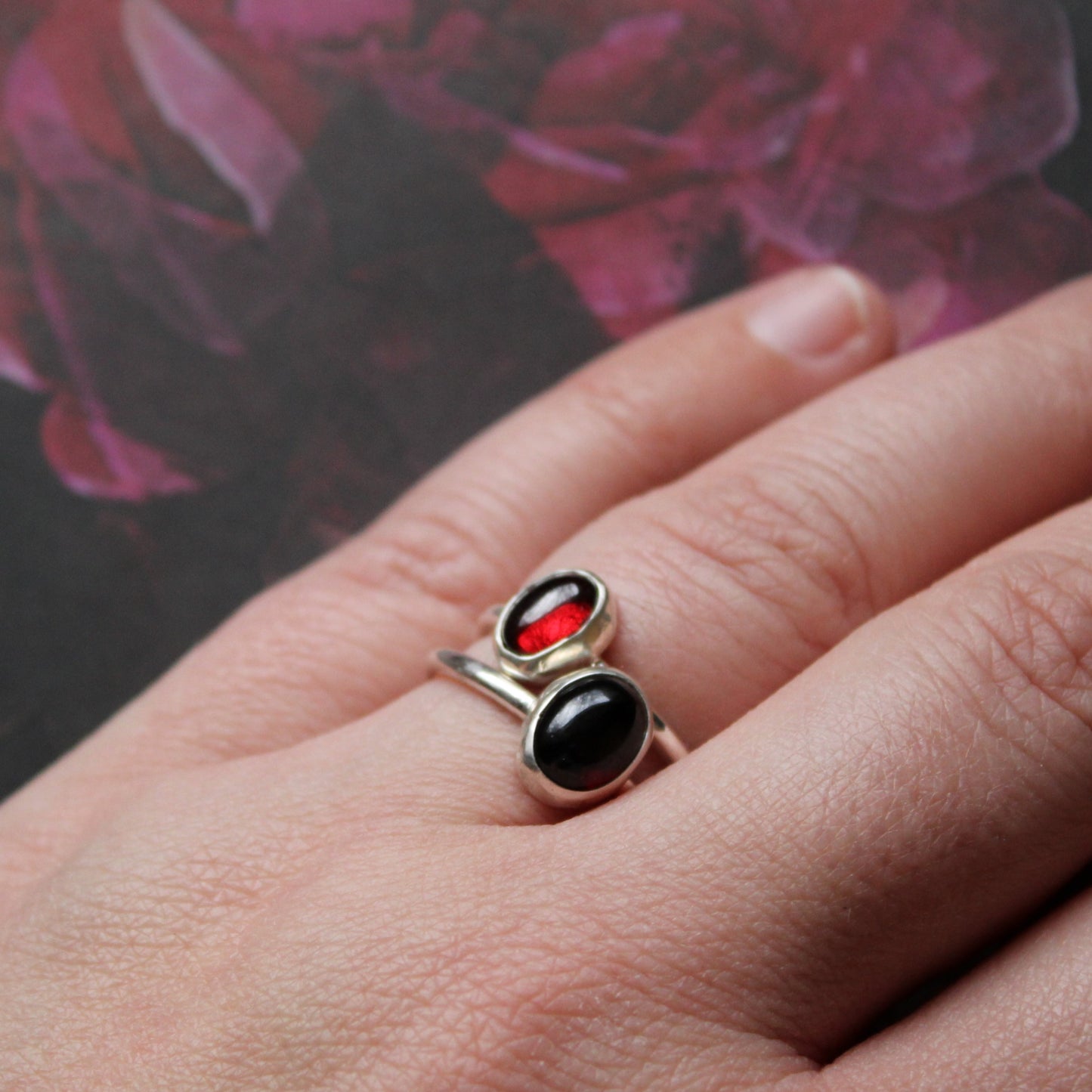 Garnet Sterling Silver Ring