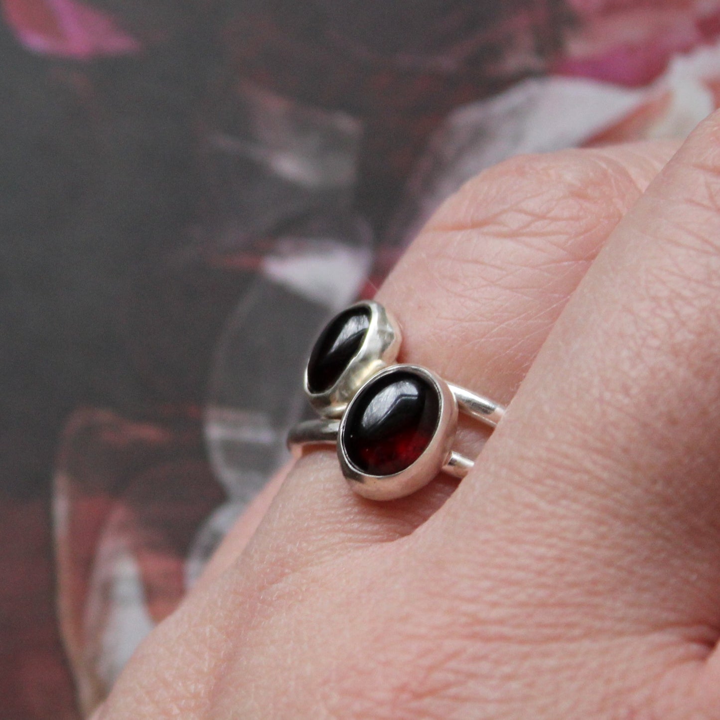Garnet Sterling Silver Ring