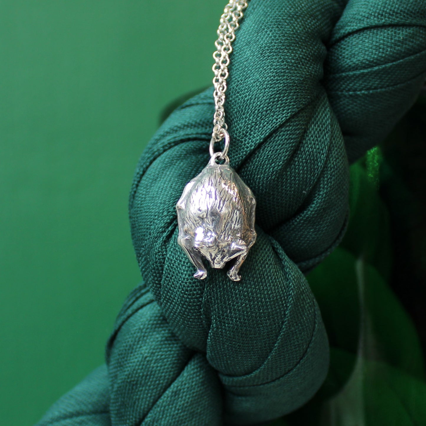 Bat Necklace in Sterling Silver
