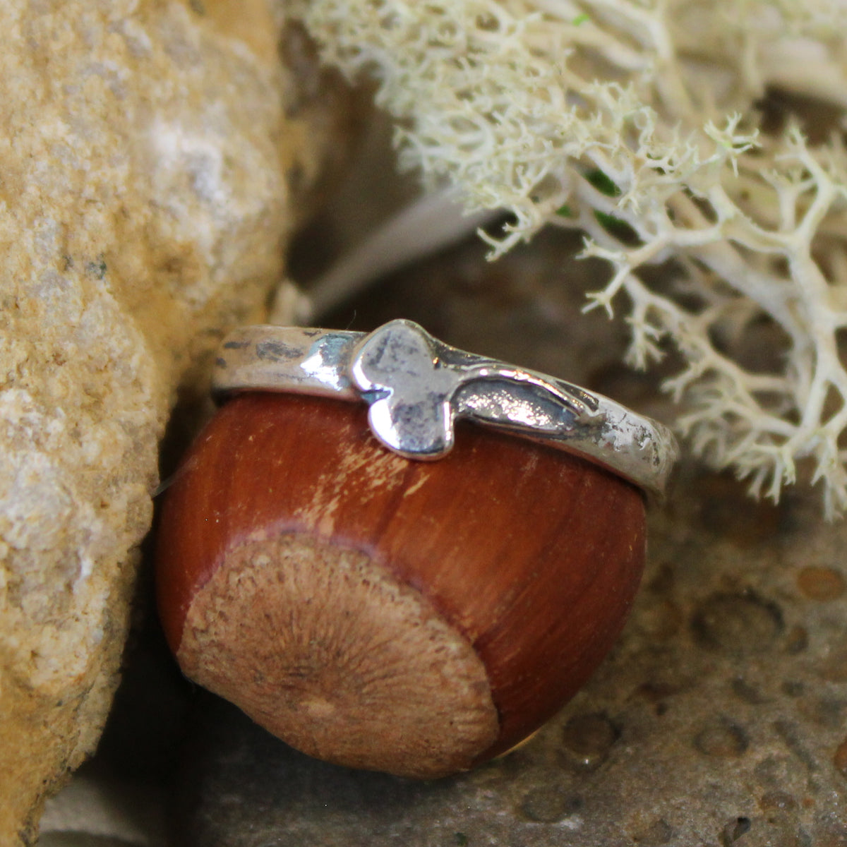 Ginkgo Leaf Ring Sterling Silver