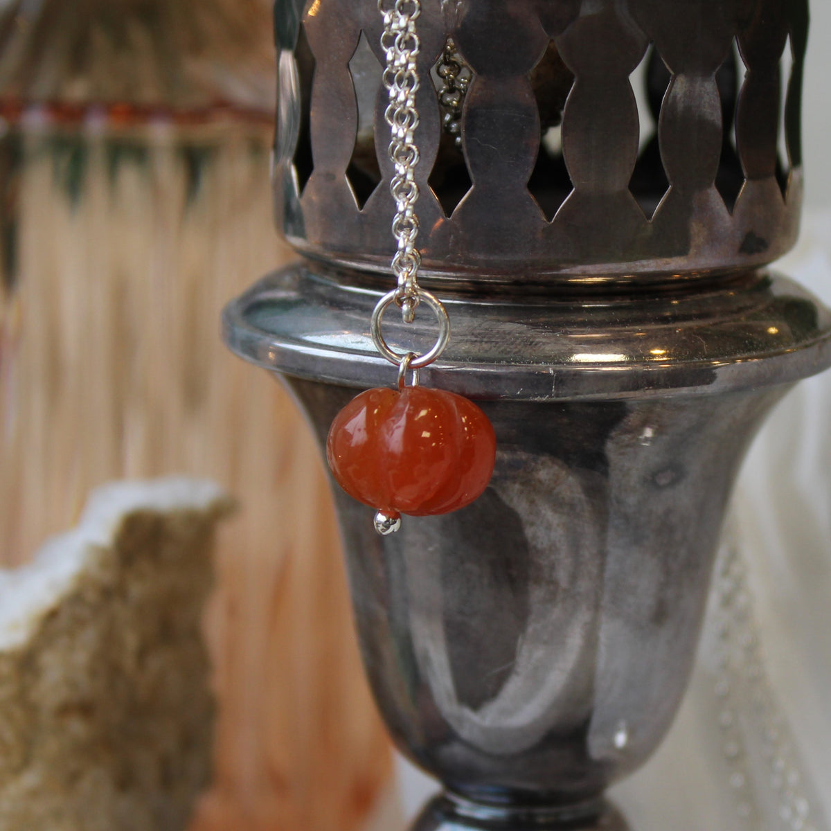 Carnelian Pumpkin Necklace