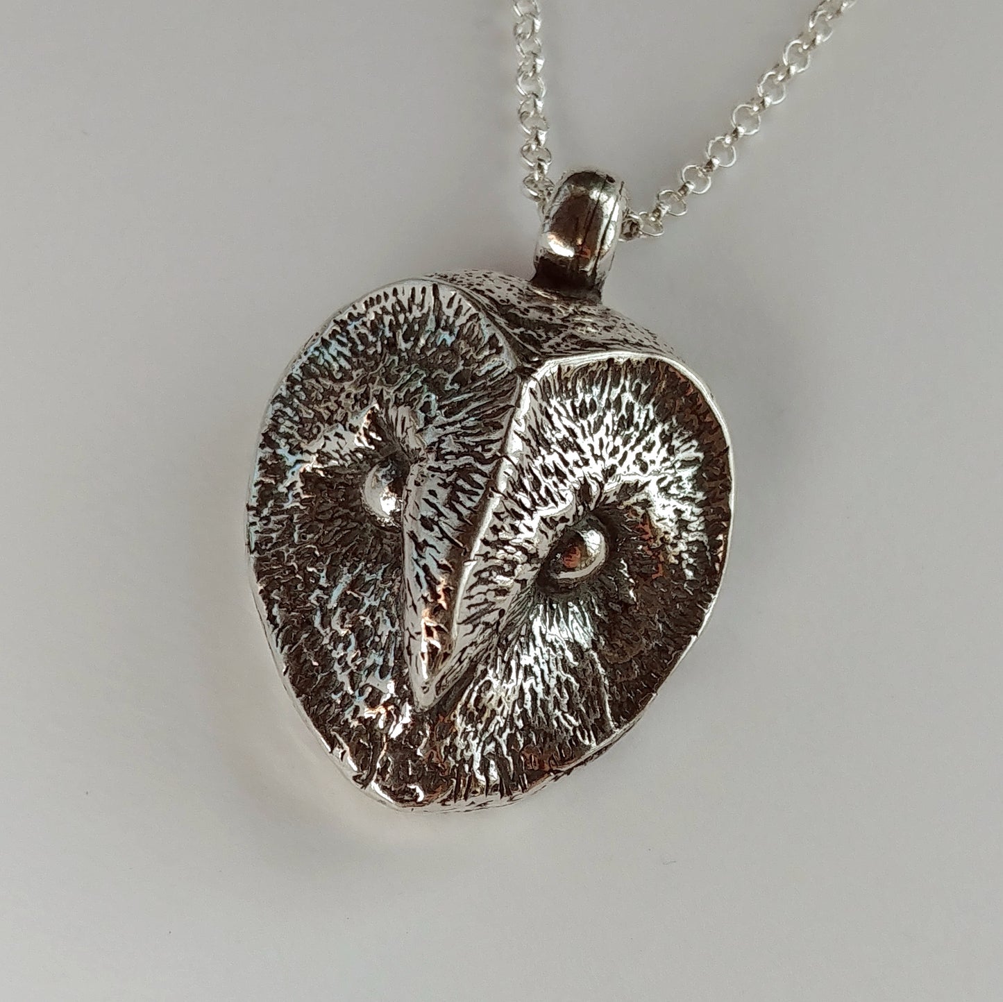 Barn Owl Statement Sterling Silver Necklace