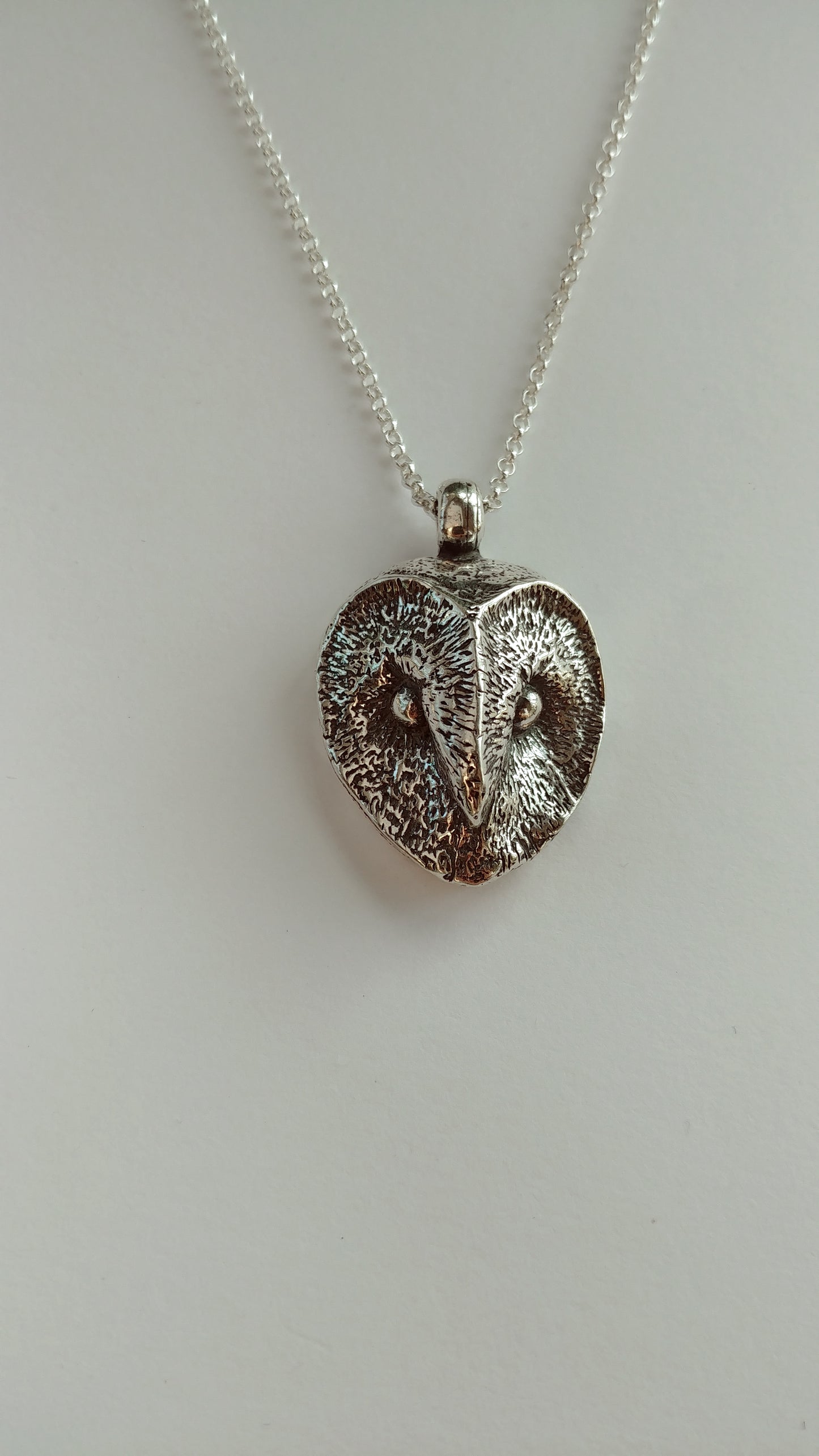 Barn Owl Statement Sterling Silver Necklace