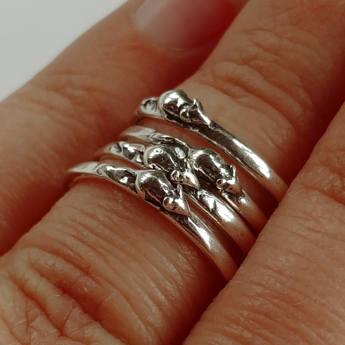 Mouse Stackable Sterling Silver Ring