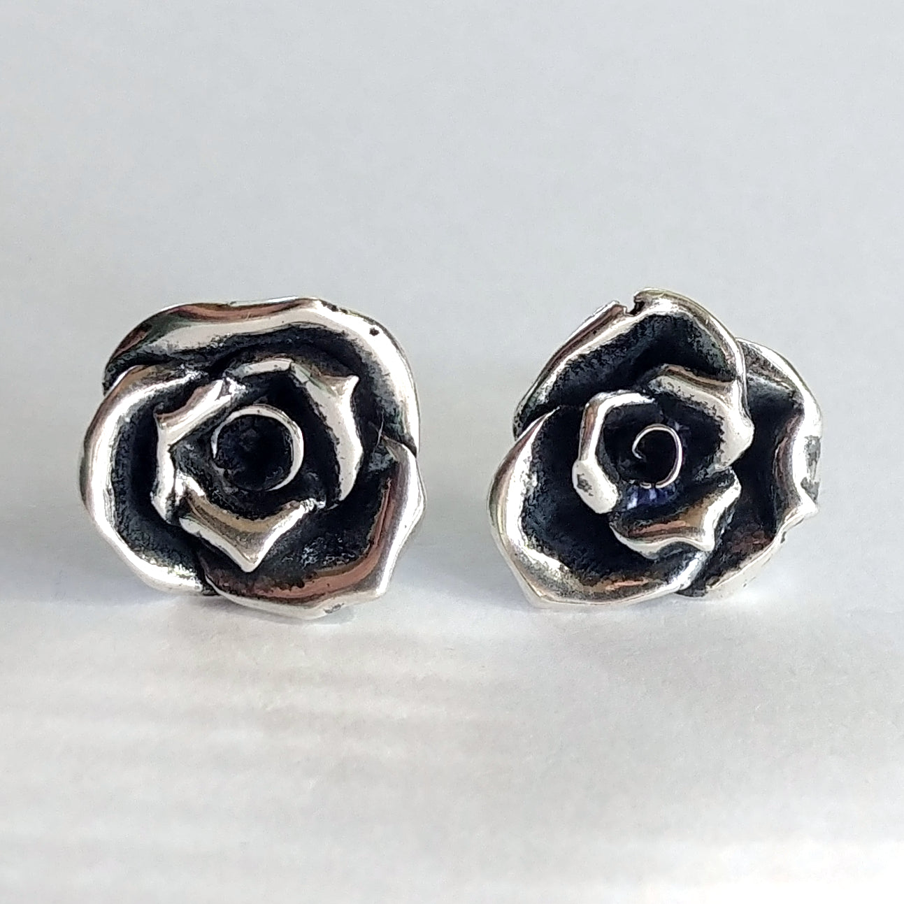 Rose Post Earrings Sterling Silver