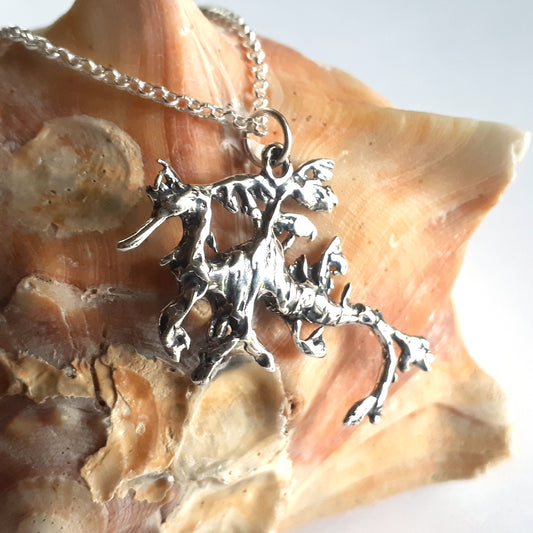 Leafy Sea Dragon Necklace Sterling Silver