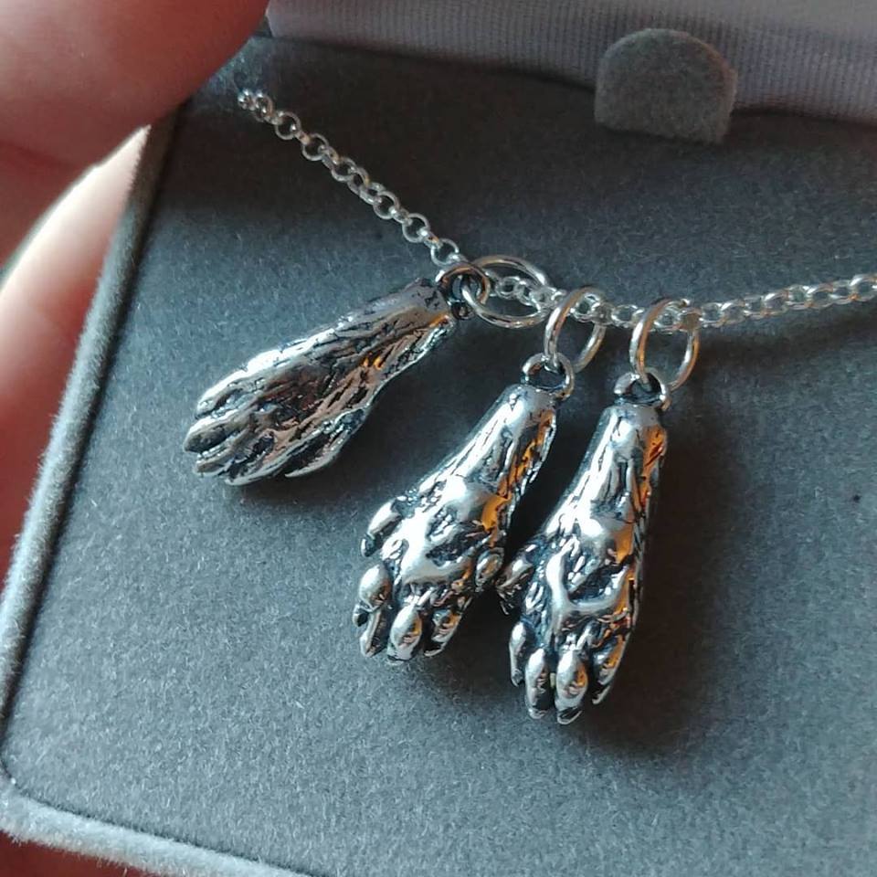 Ferret Paw Sterling Silver Necklace