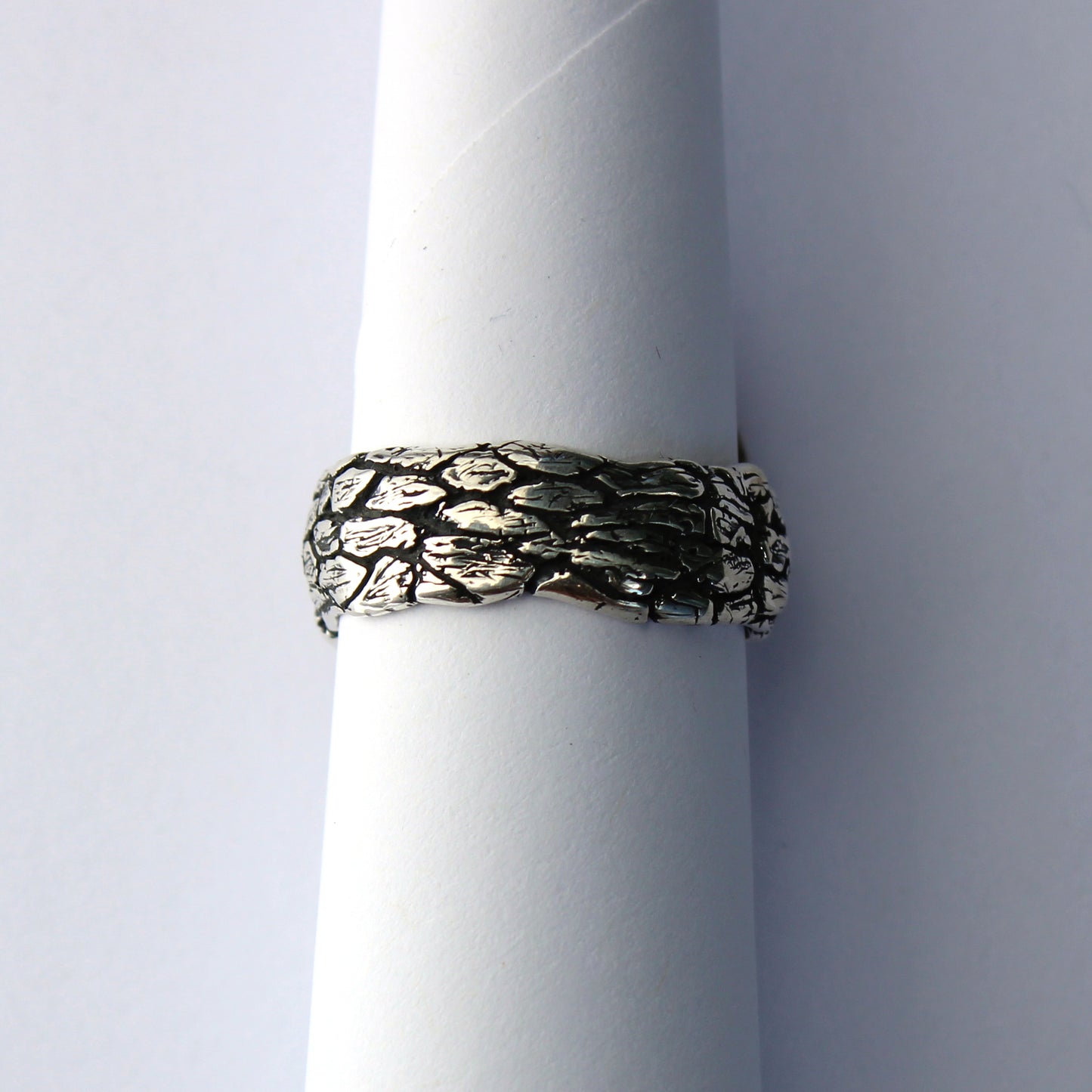 Tree Bark Ring in Sterling Silver
