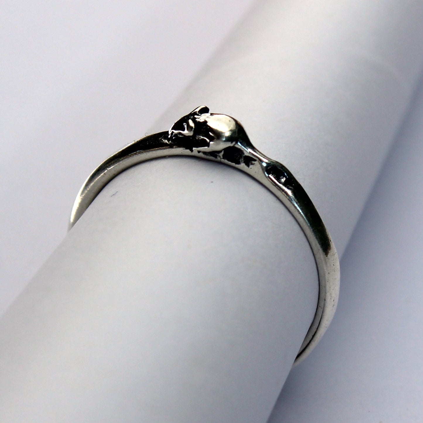 Mouse Stackable Sterling Silver Ring