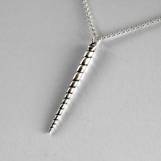 Unicorn Horn Necklace in Sterling Silver