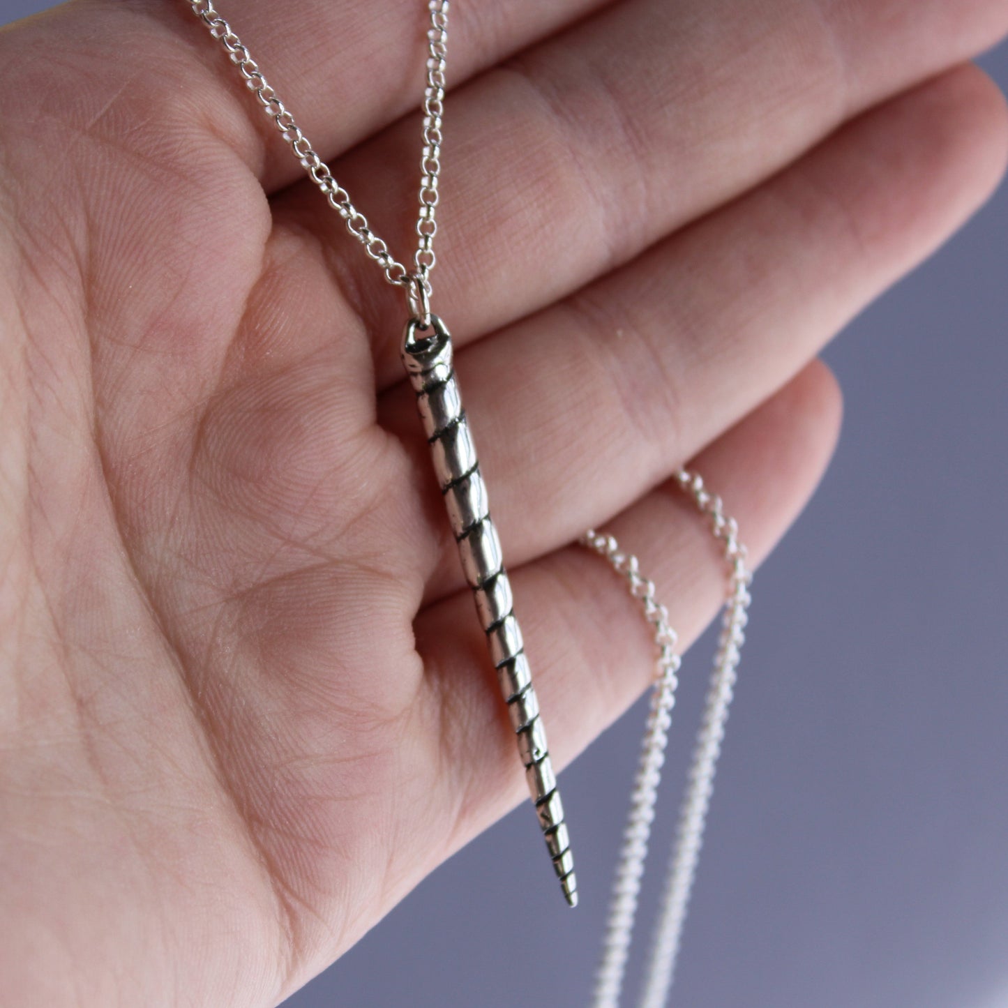 Unicorn Horn Necklace in Sterling Silver