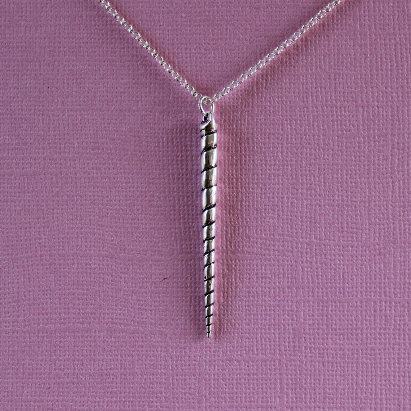 Unicorn Horn Necklace in Sterling Silver