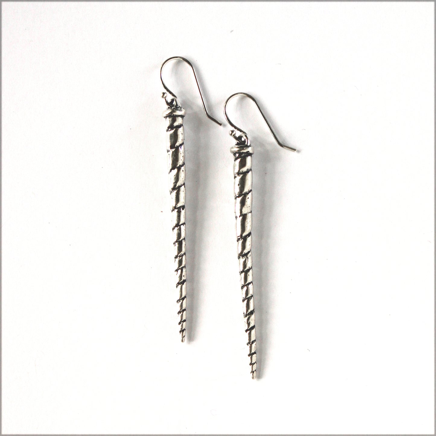 Narwhal Tusk Sterling Silver Earrings