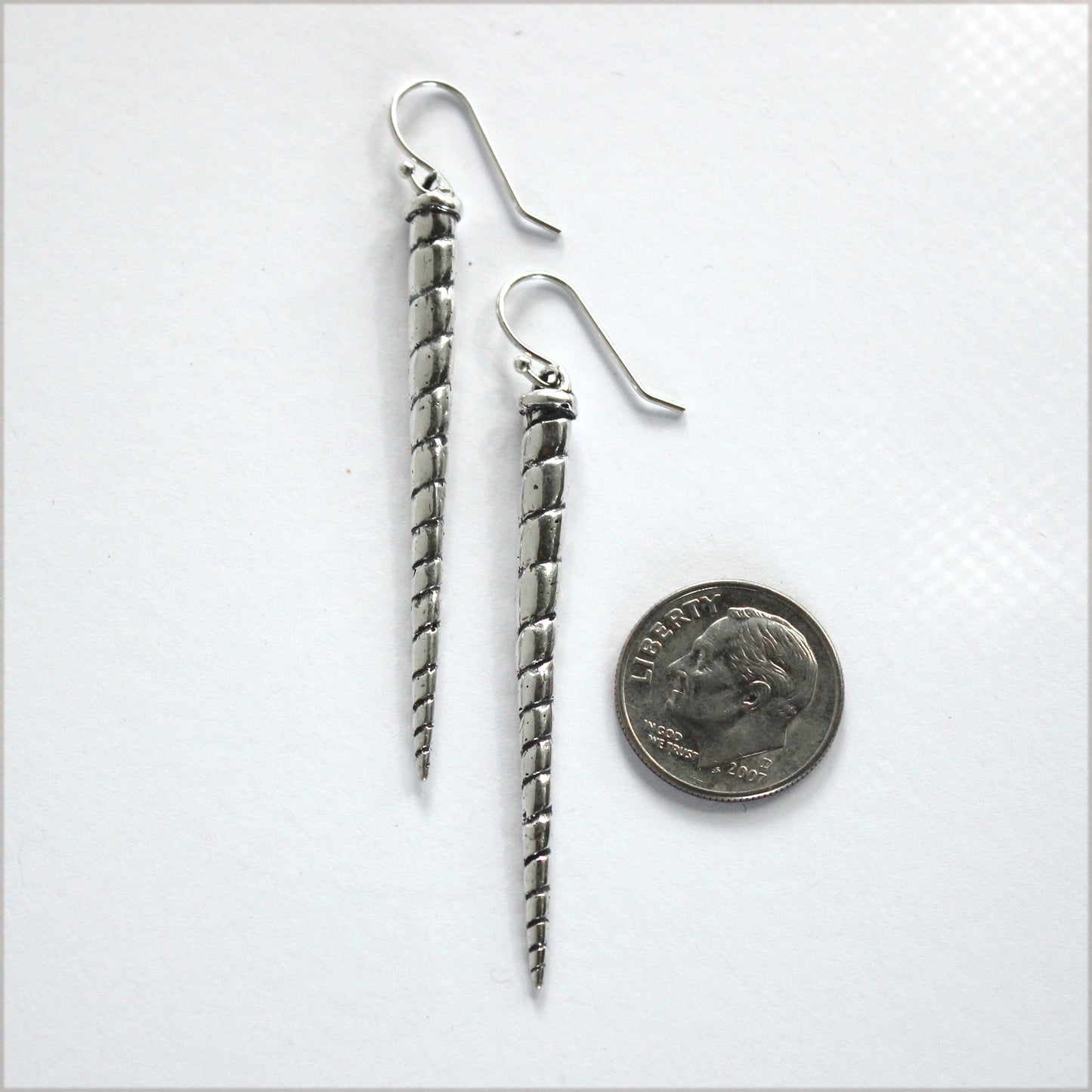 Narwhal Tusk Sterling Silver Earrings