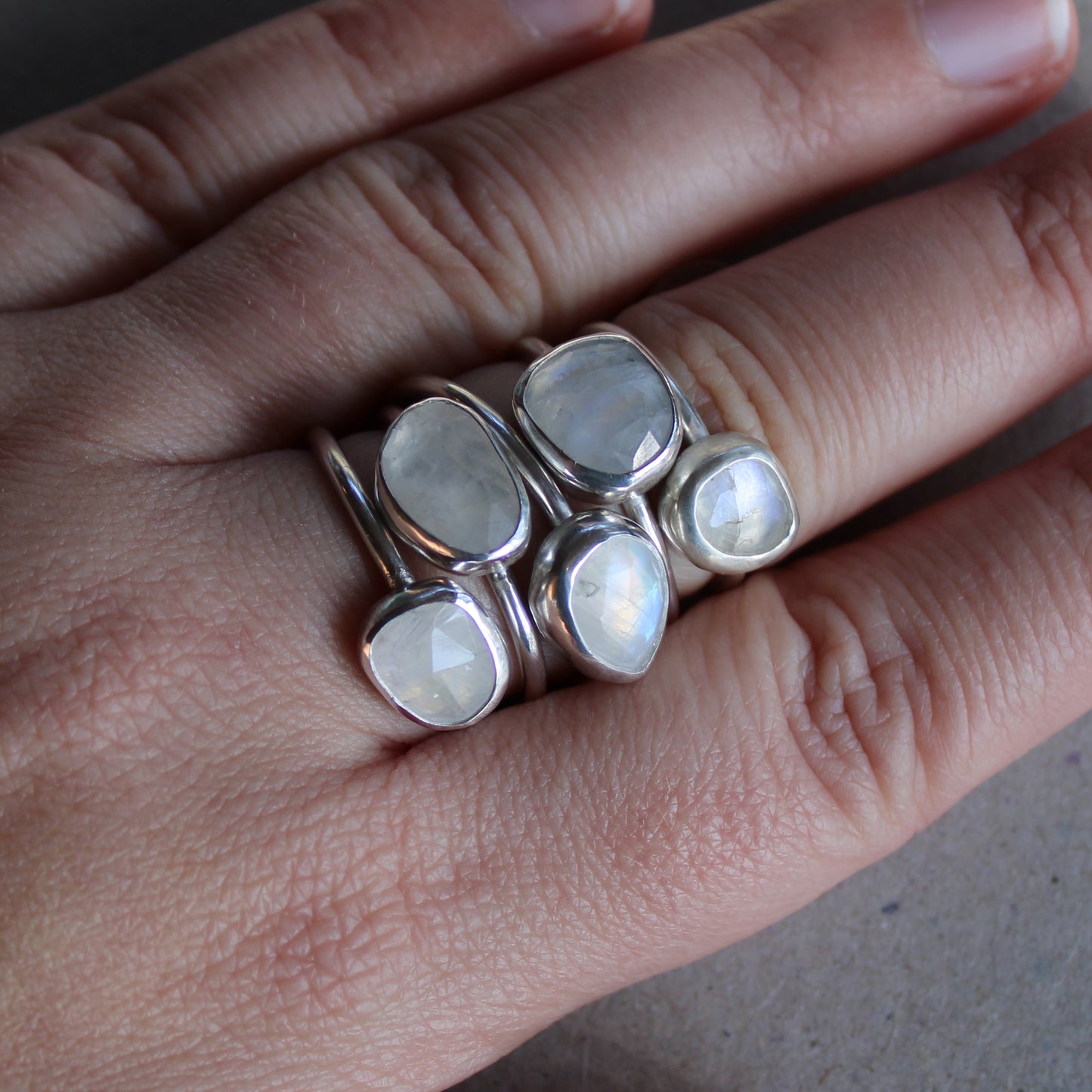 Rainbow Moonstone Ring