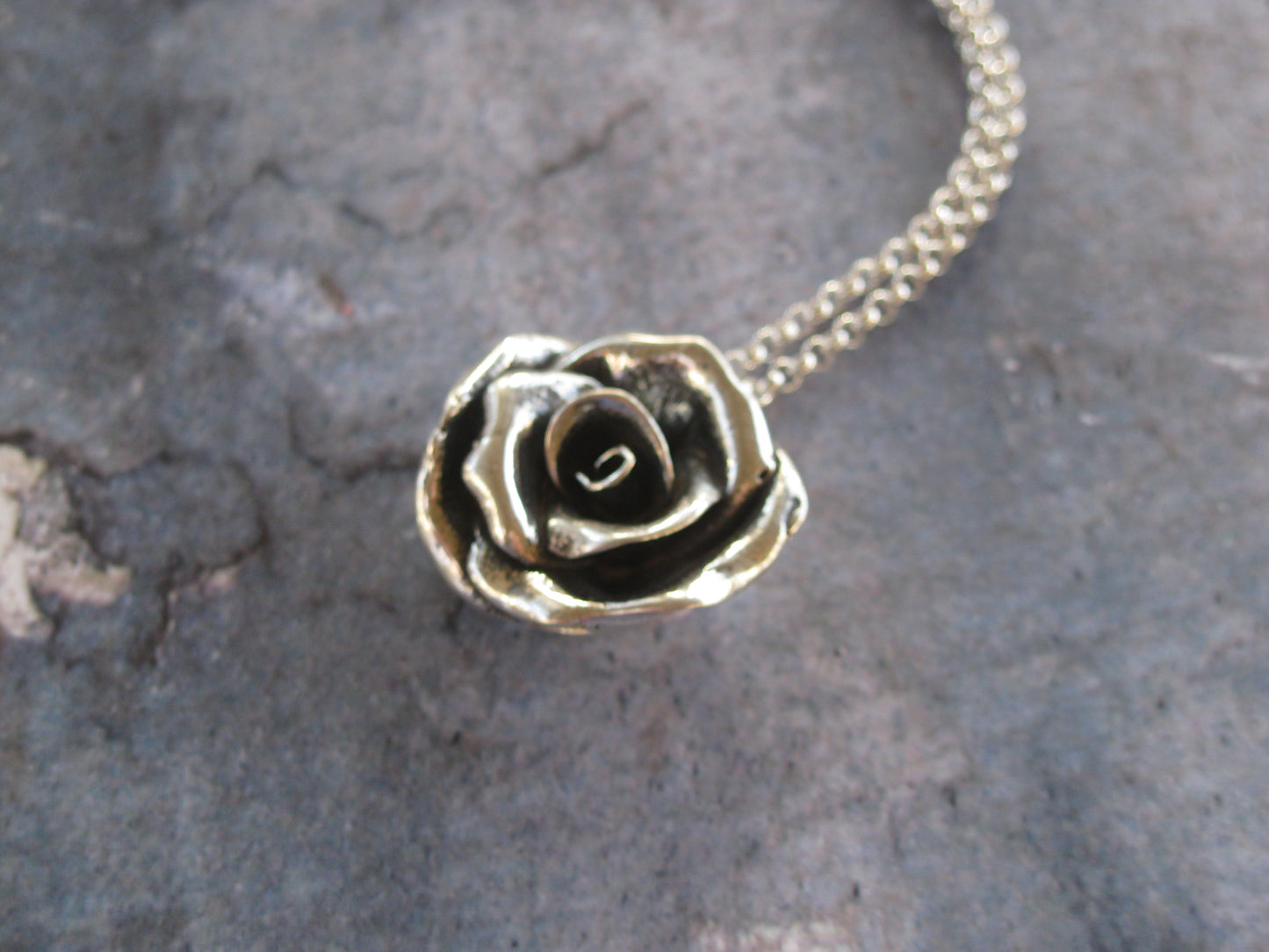 Rose Necklace One of a Kind Hand-Sculpted Sterling Silver