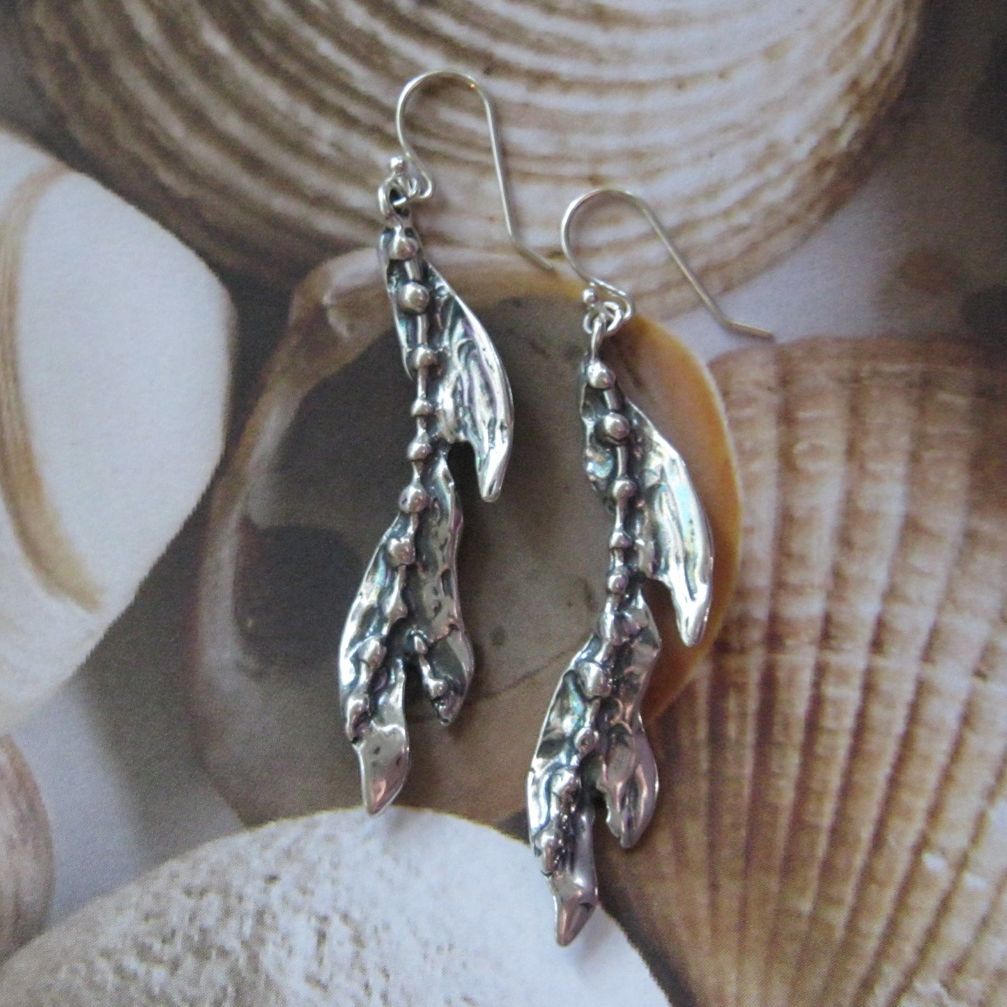 Seaweed Kelp Sterling Silver Earrings