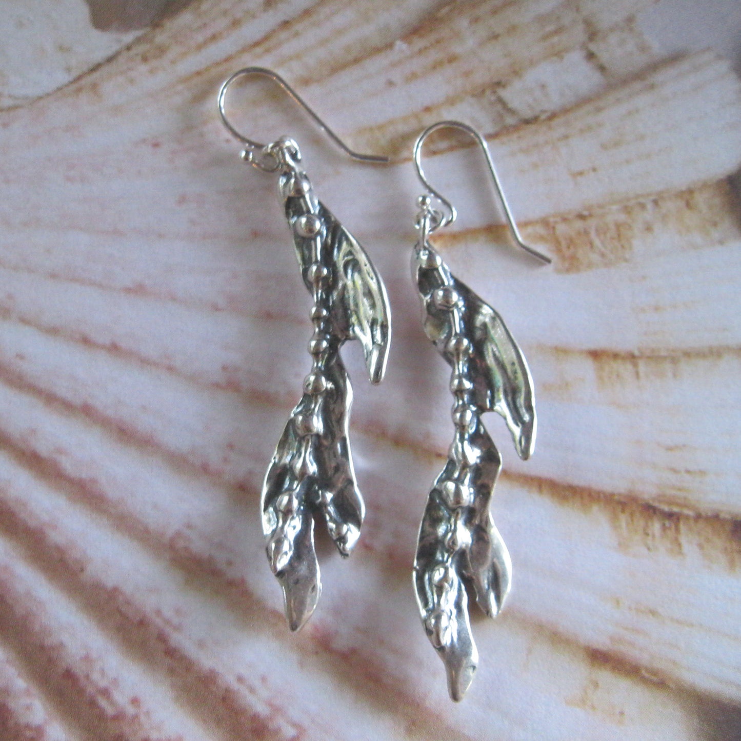 Seaweed Kelp Sterling Silver Earrings