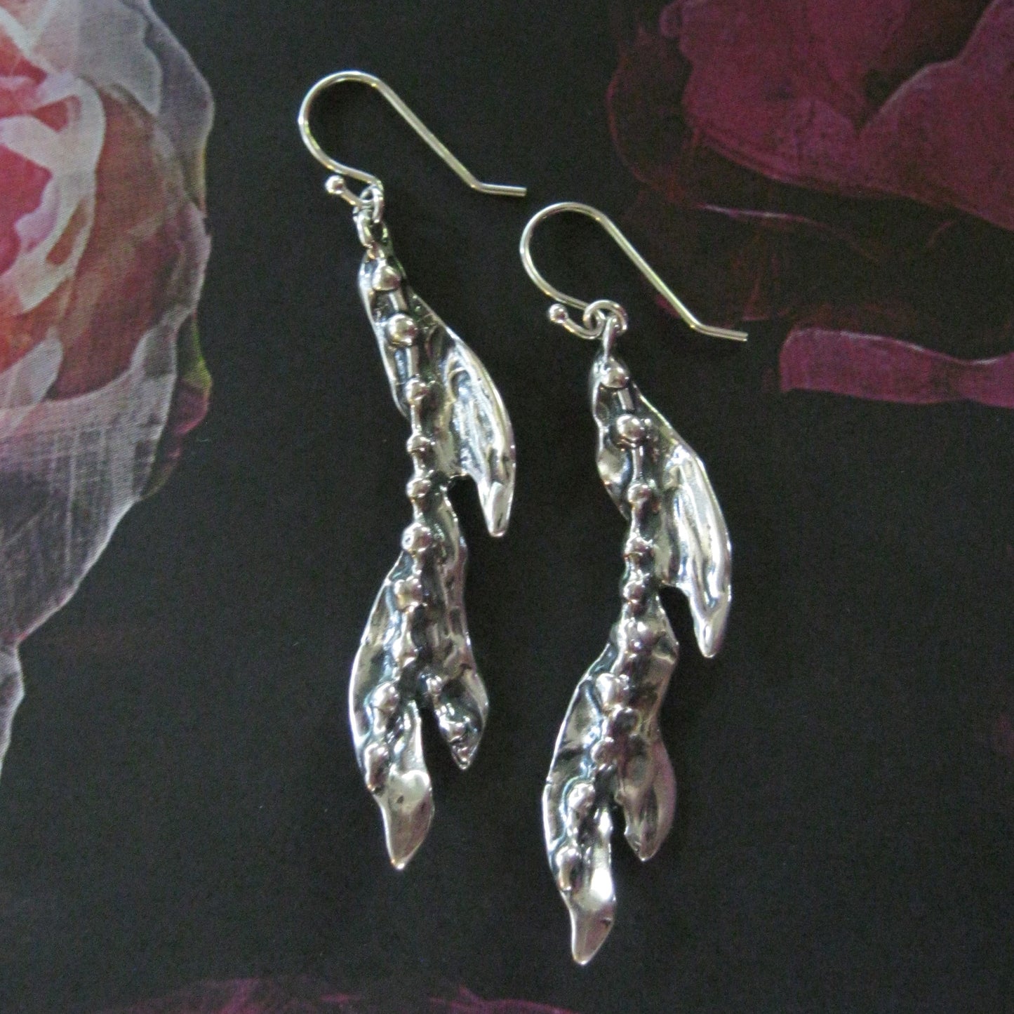 Seaweed Kelp Sterling Silver Earrings